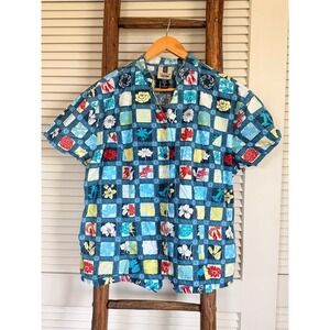 Tori Richard  Women's Hawaiian Shirt Floral Print Short Sleeve Button Up Size XL